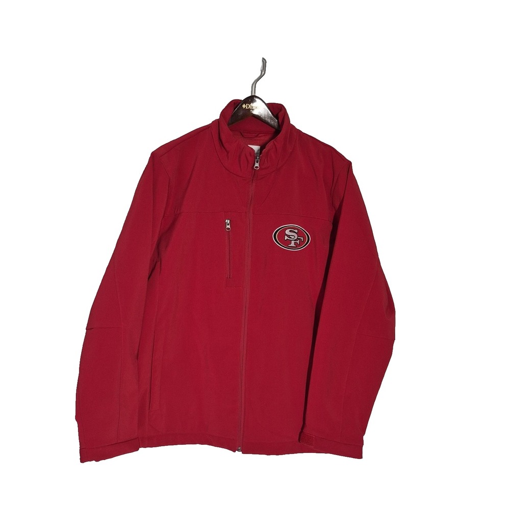 San Francisco 49ers Jacket Mens Large‎ Red NFL Football Full Zip Fleece Lined